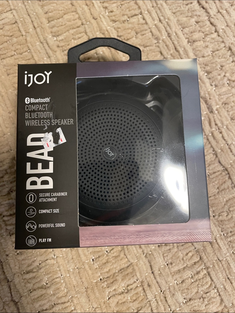 iJoy Black Compact Bluetooth Wireless Speaker plays FM - Portable BEAD